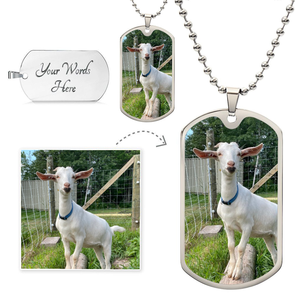 My Goat BFF Customizable Dog Tag Necklace