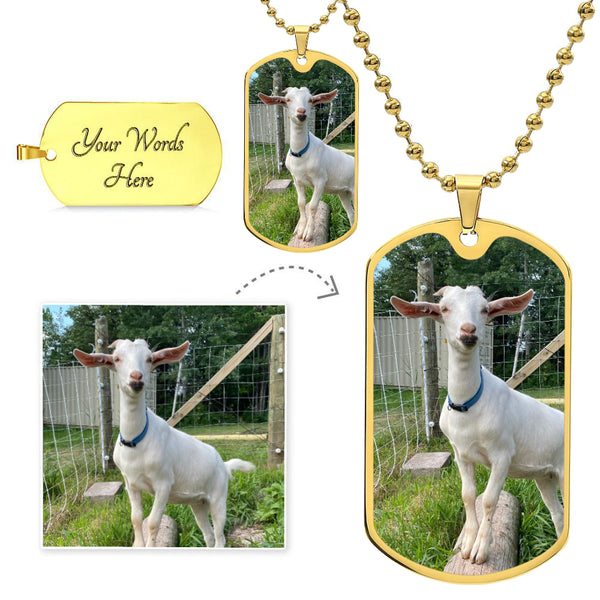My Goat BFF Customizable Dog Tag Necklace