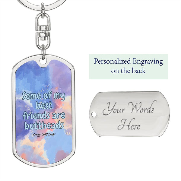 Best Friends Dog Tag Swivel Keychain