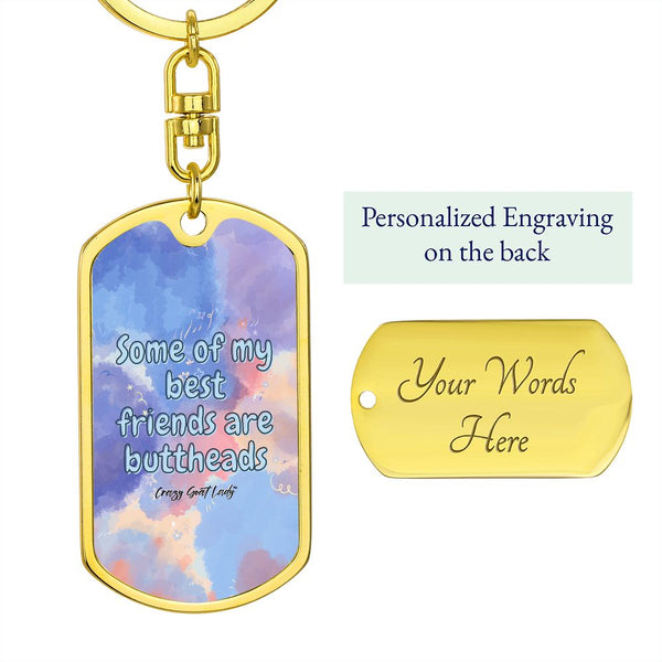 Best Friends Dog Tag Swivel Keychain